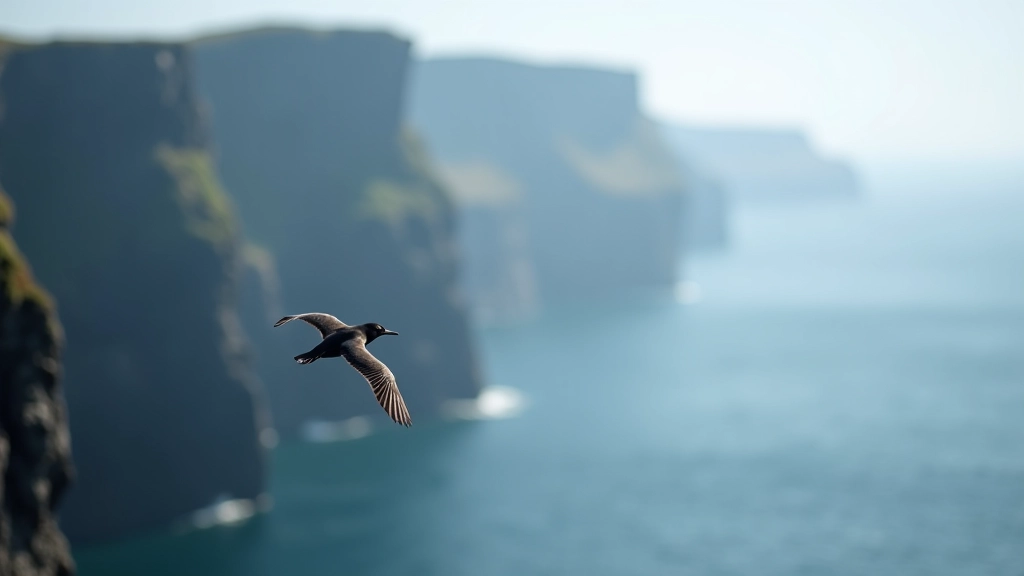 Seabirds near cliff edge